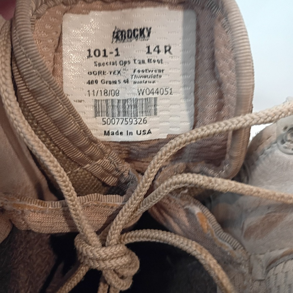 Rocky S2V Special Ops Coyote Brown Military Combat Boots Men's Size US 14 M USA - Picture 10 of 10